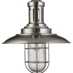 Fisherman Satin Silver Pendant Light Seeded Glass Shade