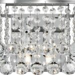 Hanna Square 2 Lamp Crystal Wall Light Polished Chrome