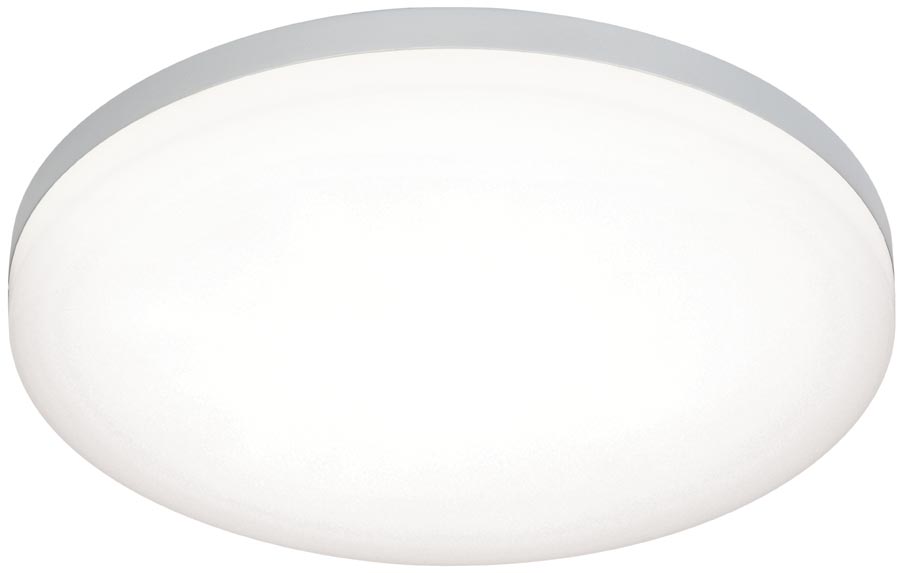 Noble 30cm Round Flush LED Bathroom Ceiling Light Silver IP44