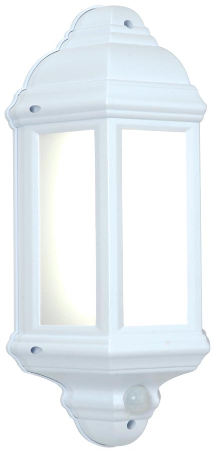 Halbury Traditional LED Outdoor PIR Half Wall Lantern White
