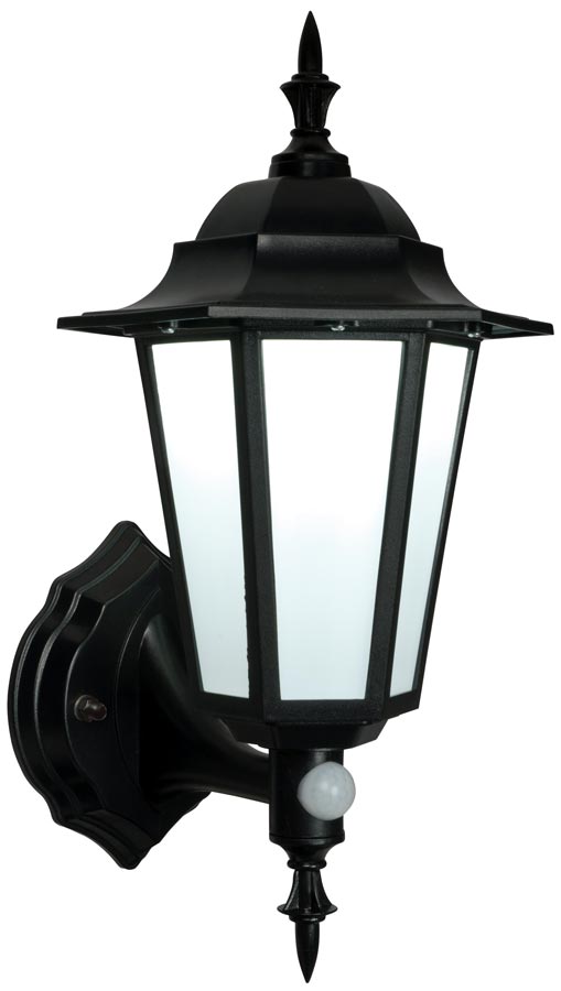 Evesham Traditional LED Outdoor PIR Wall Lantern Matt Black