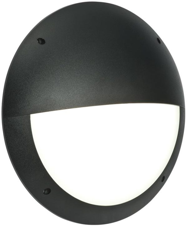 Seran Eyelid Black 12w LED Outdoor Bulkhead Light IP65