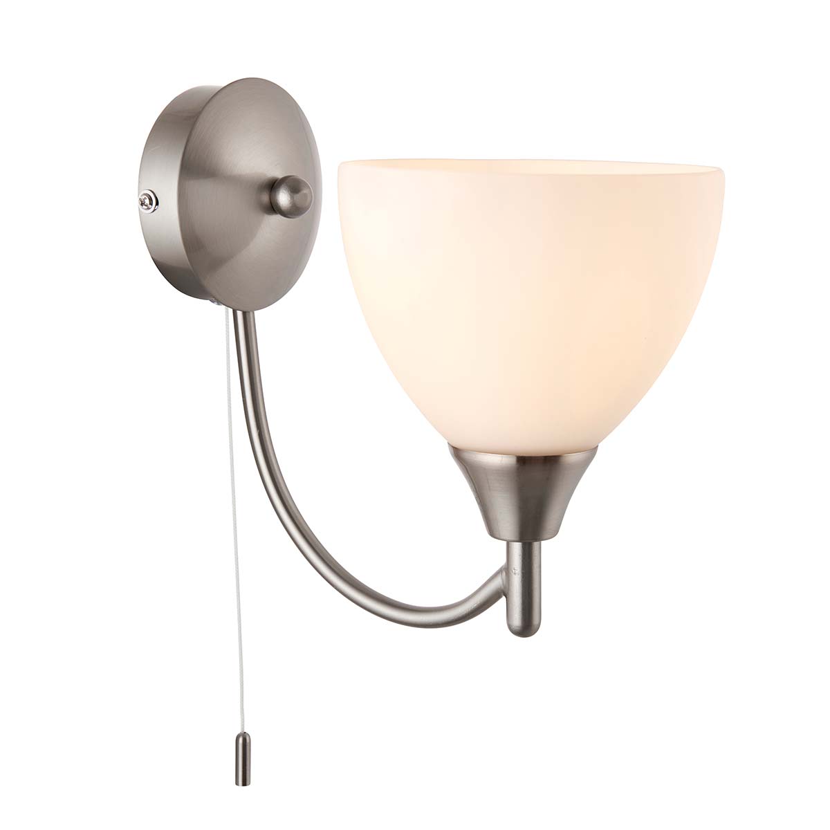 Traditional Satin Chrome Single Switched Wall Light