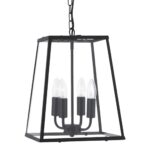 Lantern Noir Tapered 4 Light Hanging Lantern Matt Black