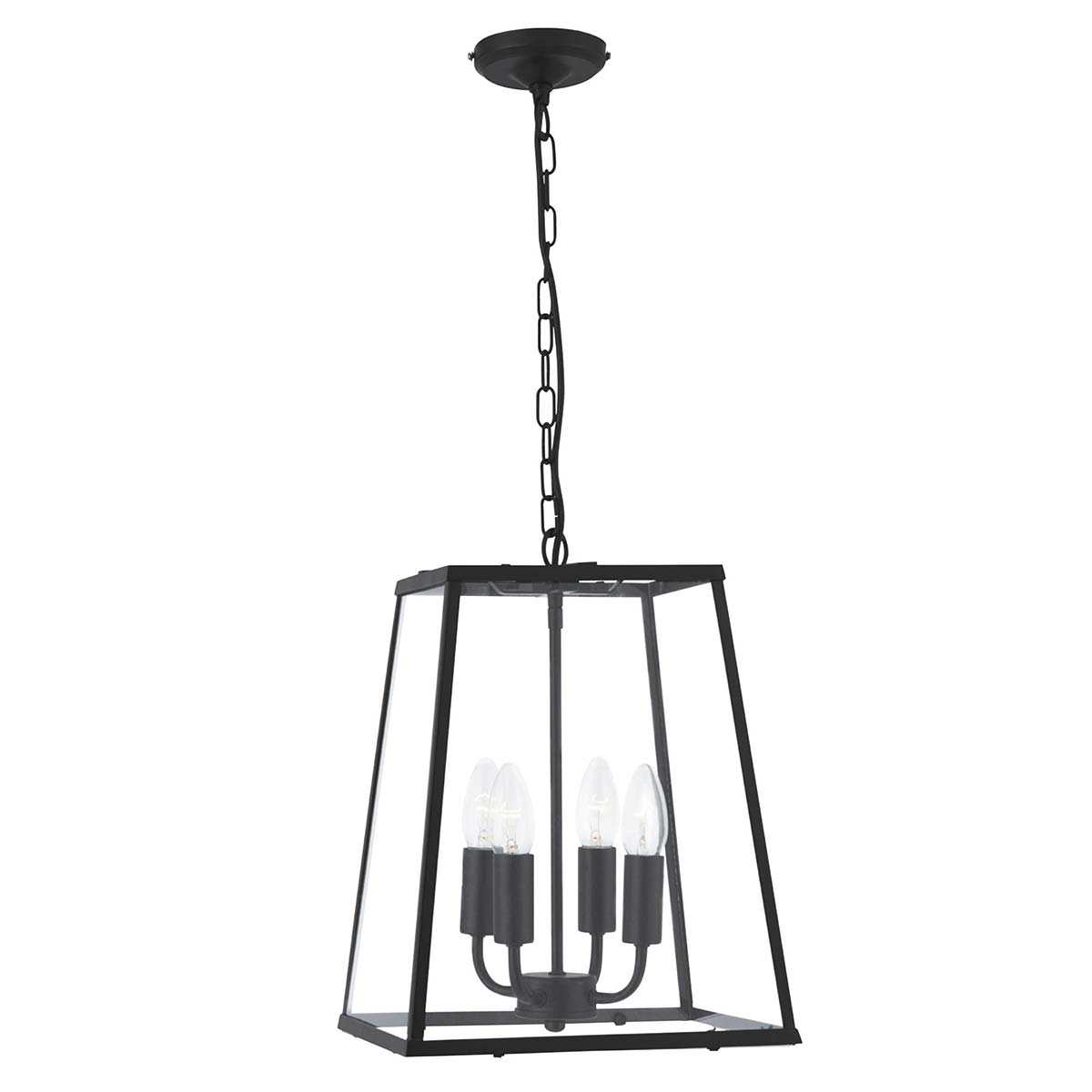 Lantern Noir Tapered 4 Light Hanging Lantern Matt Black