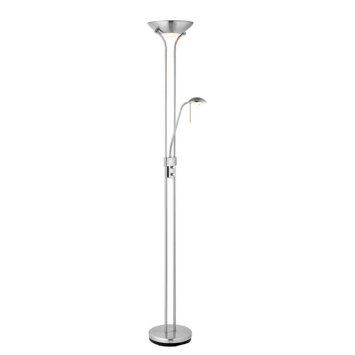 Rome Satin Chrome Mother And Child Floor Lamp