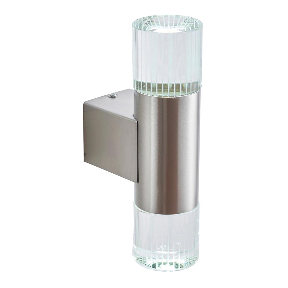 Grant Stainless Steel Outdoor LED Wall Light With Crystal Glass