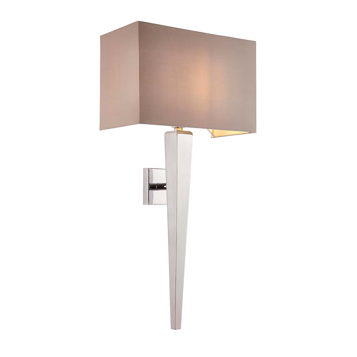 Moreto Modern Chrome Wall Light With Grey Shade