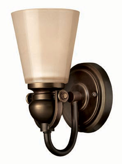 Hinkley Mayflower Olde Bronze Single Wall Light Amber Shade