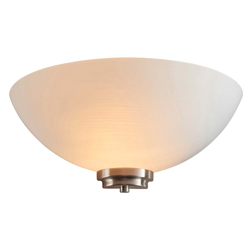 Welles Wall Light Uplighter in Satin Chrome with White Glass