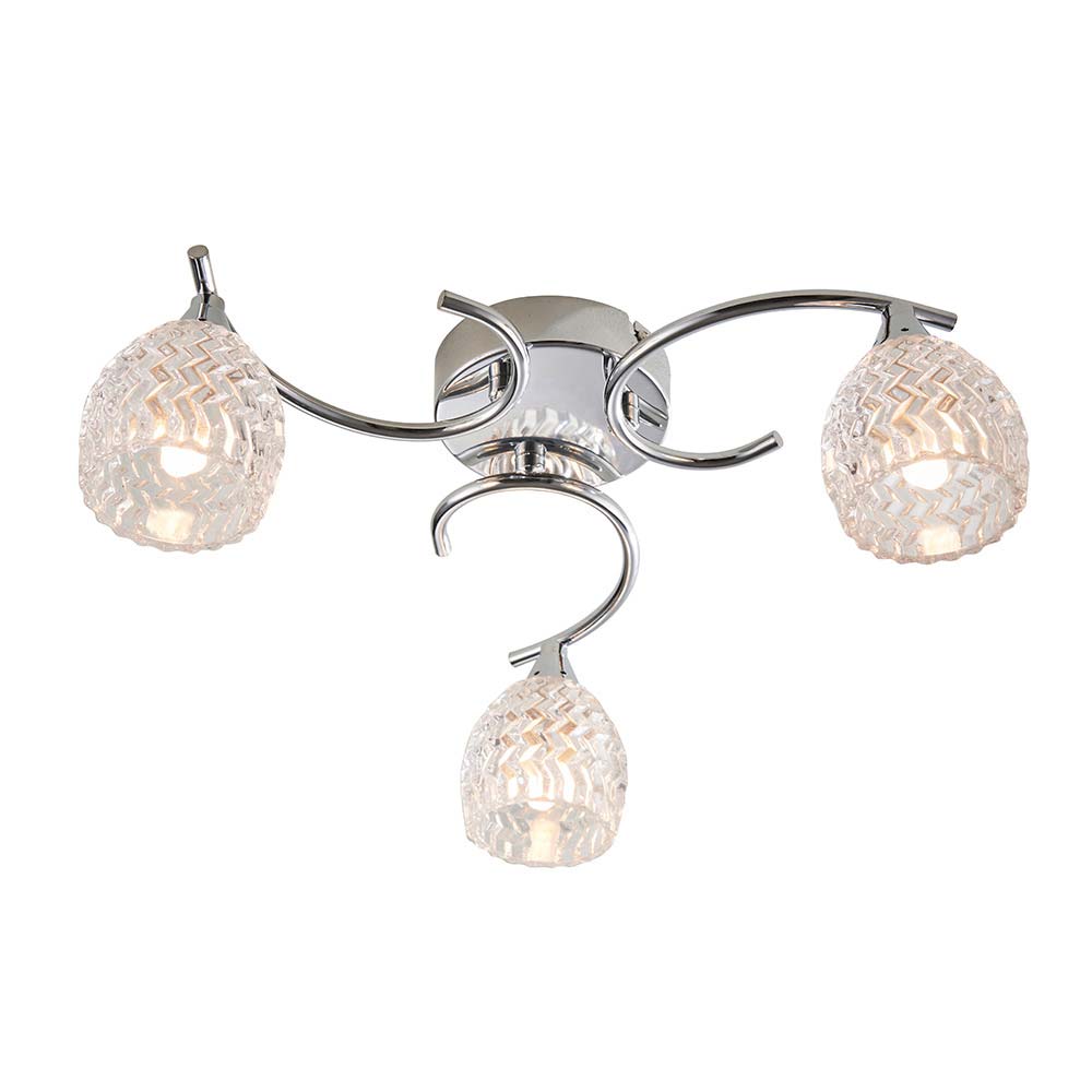 Boyer Polished Chrome 3 Lamp Semi Flush Ceiling Light