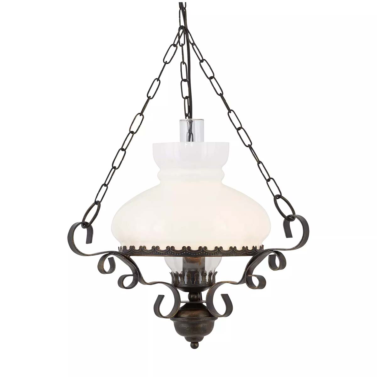 Rustic Wrought Iron Oil Lantern Style Ceiling Light Pendant