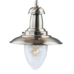 Fisherman Baby Pendant Light Satin Silver Seeded Glass