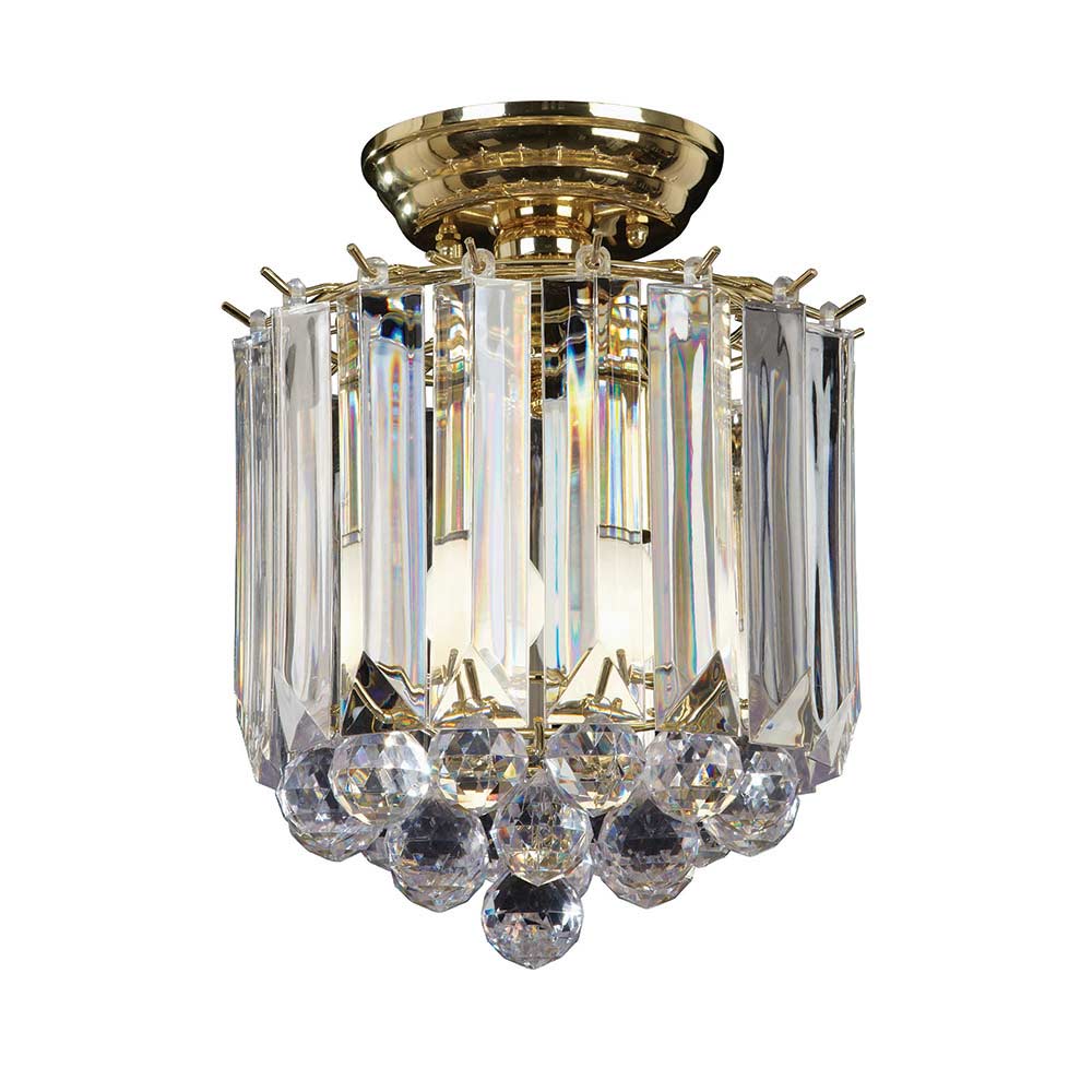 Fargo Brass 230mm Semi Flush 2 Light Acylic Rod Fitting