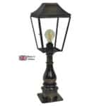 Knightsbridge Tall 1 Light Outdoor Pillar Lantern Solid Brass