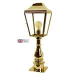 Knightsbridge Tall 1 Light Outdoor Pillar Lantern Solid Brass