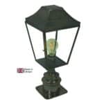 Knightsbridge Short 1 Light Outdoor Pillar Lantern Solid Brass