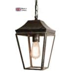 Knightsbridge Small 1 Light Hanging Porch Lantern Solid Brass