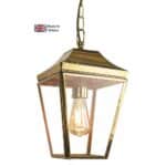 Knightsbridge Small 1 Light Hanging Porch Lantern Solid Brass