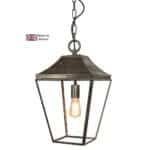 Knightsbridge Medium 1 Light Hanging Porch Lantern Solid Brass
