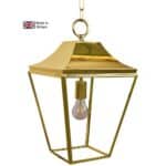 Knightsbridge Medium 1 Light Hanging Porch Lantern Solid Brass