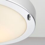 Portico Flush Bathroom Ceiling Light Polished Chrome