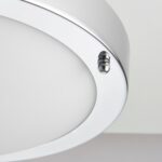 Portico Flush Bathroom Ceiling Light Polished Chrome