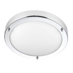 Portico Flush Bathroom Ceiling Light Polished Chrome
