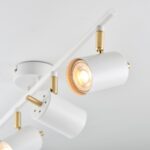 Gull 4 Light Ceiling Spotlight Bar Matt White / Satin Gold