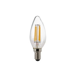 Clear 4w warm white non-dimmable LED filament candle bulb - E14.