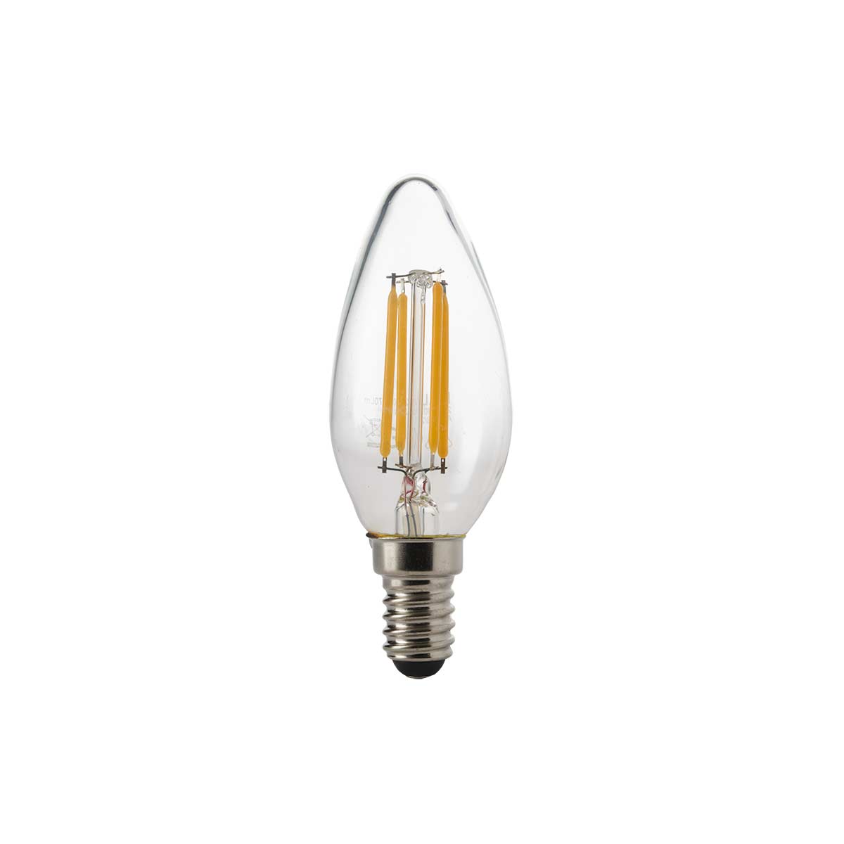 Clear 4w SES Warm White Filament LED Candle Bulb 470lm