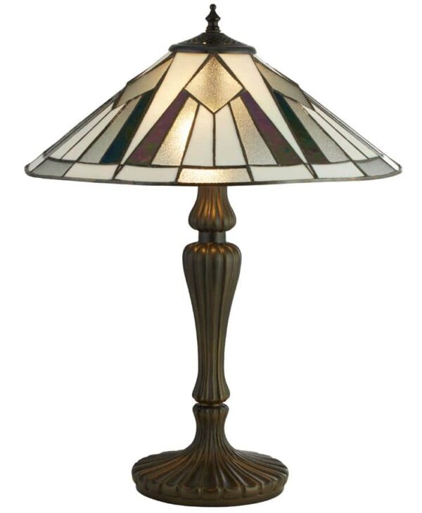 Gatsby 2 Light Tiffany Table Lamp Art Deco Style Resin Base