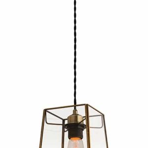 Beaumont Glass Lantern Ceiling Pendant Shade Antique Brass