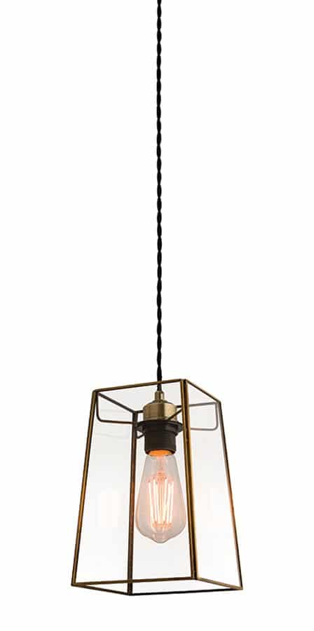 Beaumont Glass Lantern Ceiling Pendant Shade Antique Brass