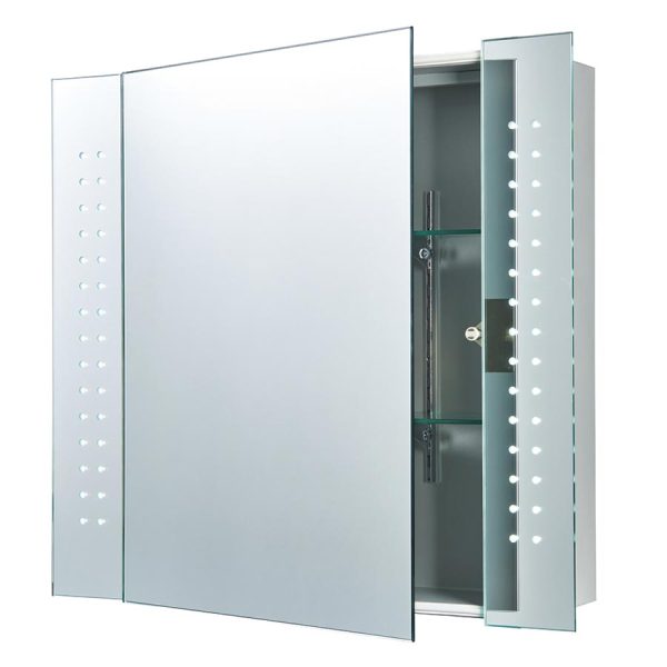 Revelo LED bathroom mirror cabinet shaver socket motion sensor IP44