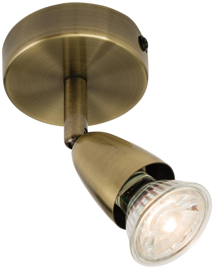 Amalfi Modern Single Wall Or Ceiling Spot Light Antique Brass