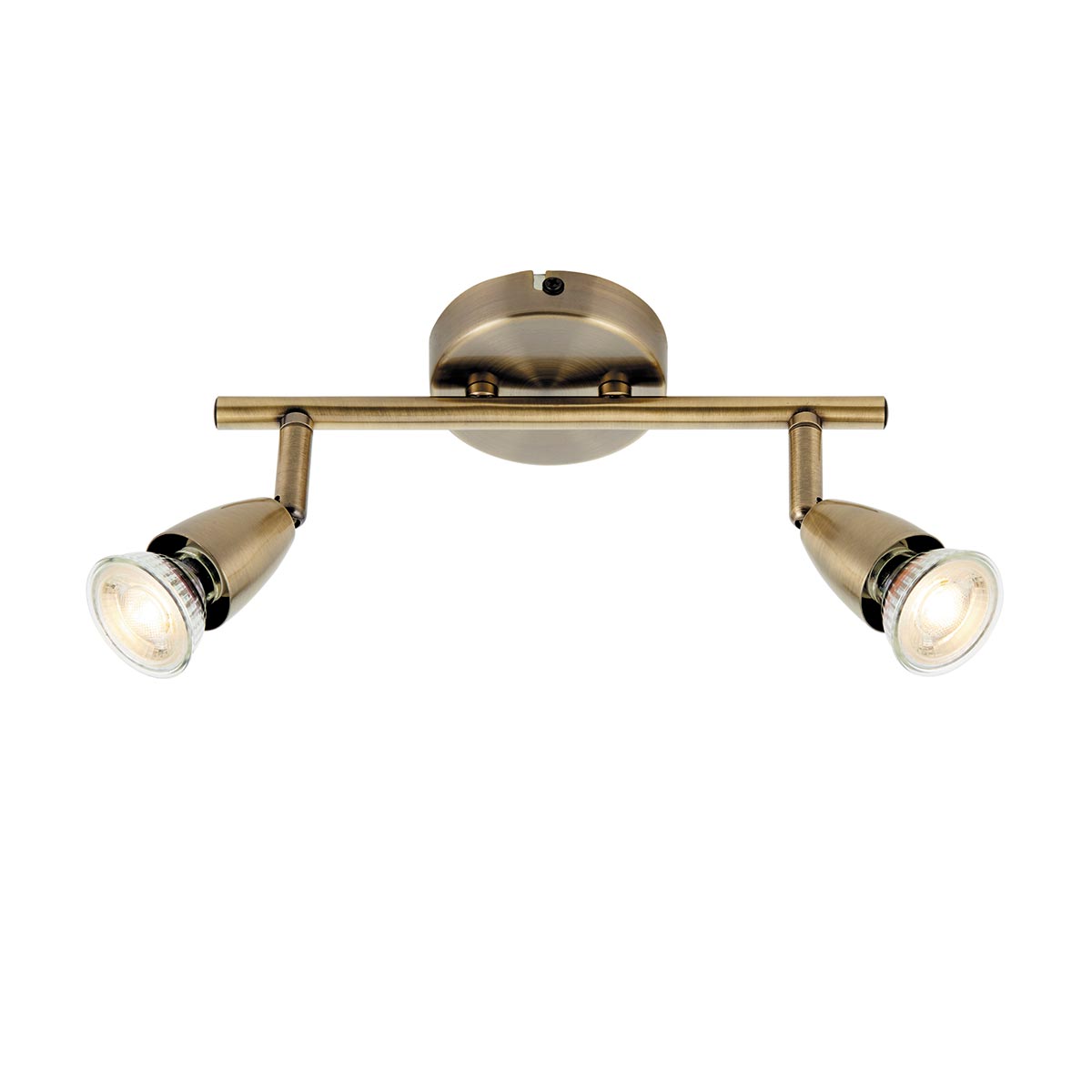 Amalfi Modern 2 Light Ceiling Spotlight Bar Antique Brass