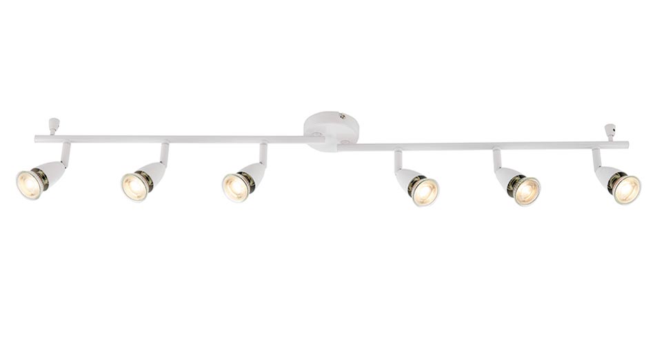 Amalfi Modern 6 Light Ceiling Spotlight Bar Gloss White