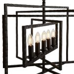 Tibbet 5 Light Geometric Ceiling Pendant Hammered Bronze