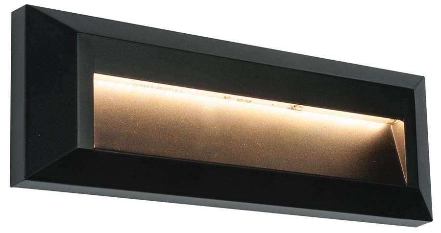 Severus Black Rust Proof Angled Letterbox Path Light 2W LED