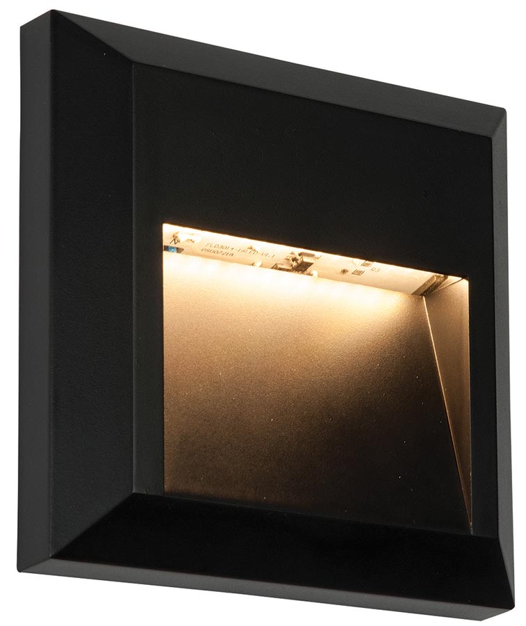 Severus Black Rust Proof Angled Square Path Light 1W LED