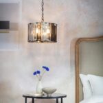 Clooney 4 Light Ceiling Pendant Slate Grey Smoked Glass