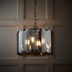 Clooney 4 Light Ceiling Pendant Slate Grey Smoked Glass