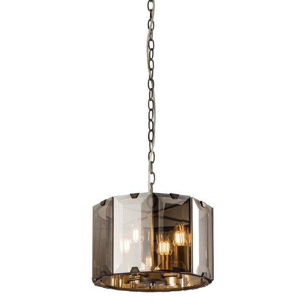 Clooney 4 light ceiling pendant in slate grey on white background