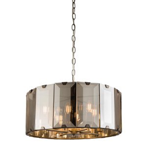 Clooney 8 light ceiling pendant in slate grey on white background