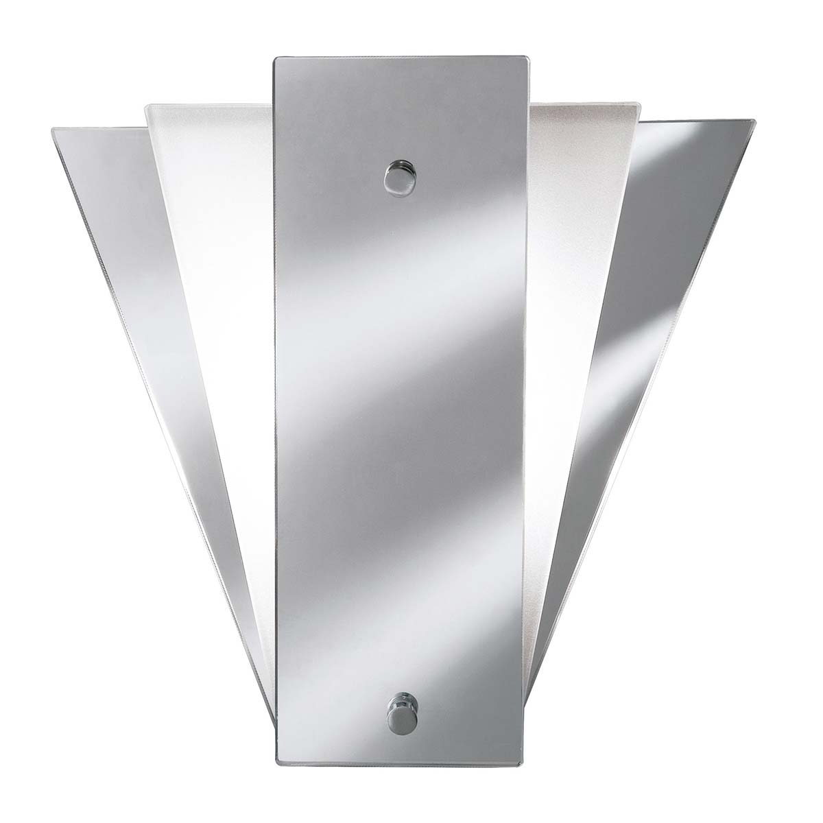 Art Deco Wall Light Mirror Chrome & Satin Fan Design