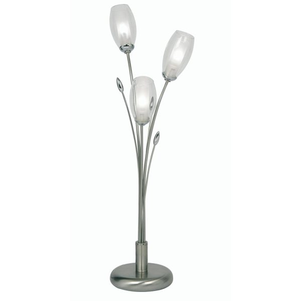 Pandora 3 light floral table lamp in antique chrome main image