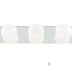 Global Switched 4 Light Bathroom Mirror Light Chrome Opal Glass