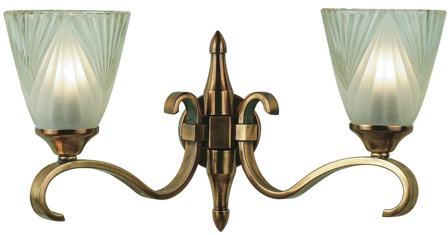Columbia Traditional 2 Lamp Antique Brass Wall Light