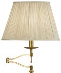 Stanford Antique Brass Swing Arm Floor Lamp With Beige Shade